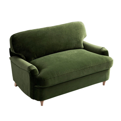 Daphnis Fern Green Velvet Sofa Bed, Loveseat
