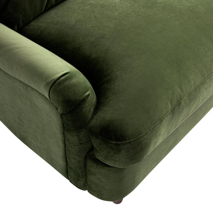 Daphnis Fern Green Velvet Sofa Bed, Grande Chaise Right Hand Facing