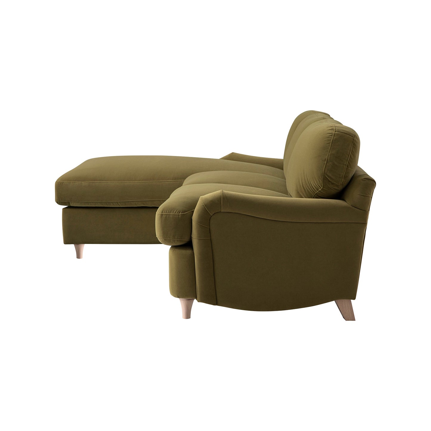 Daphnis Fudge Velvet Sofa Bed, Grande Chaise Left Hand Facing