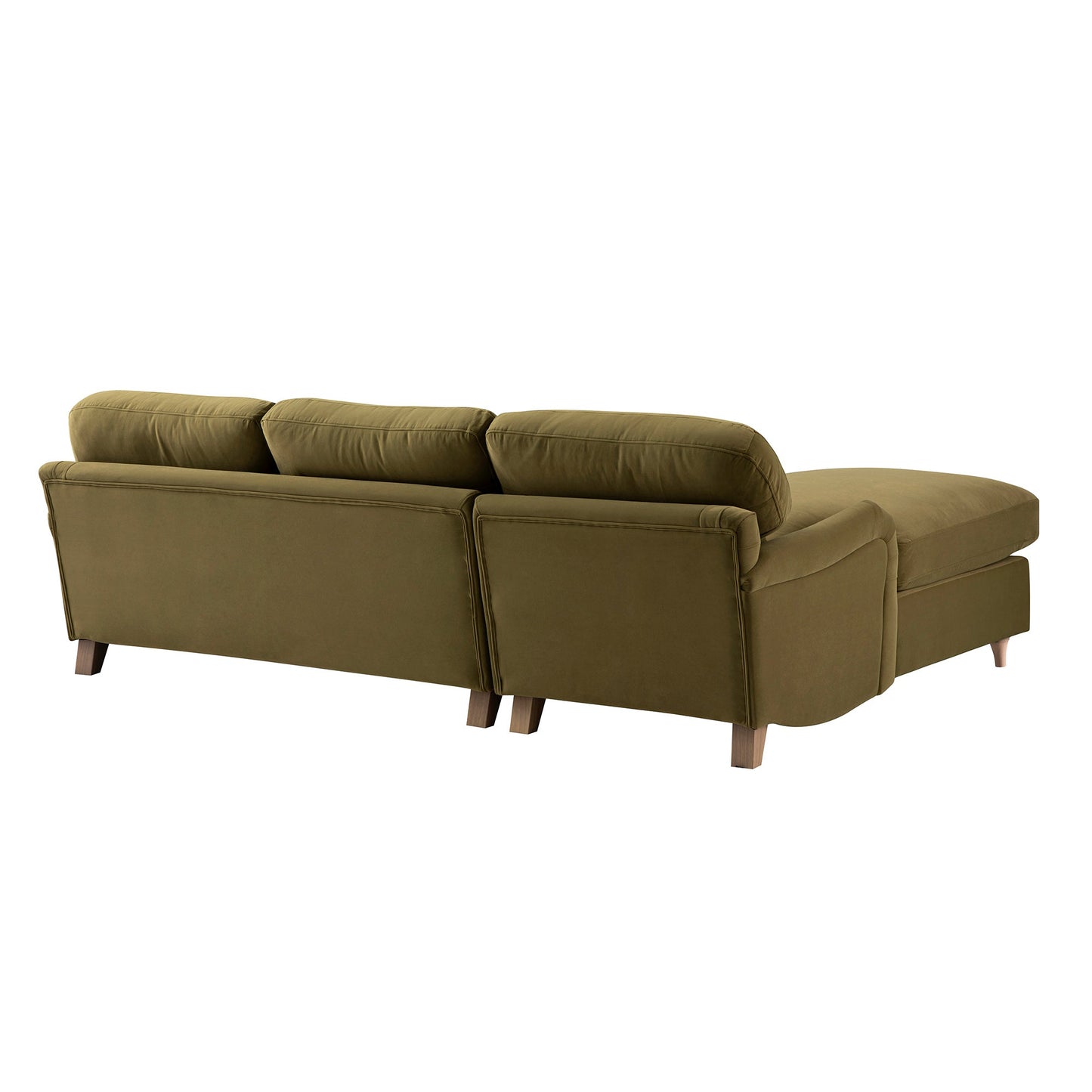 Daphnis Fudge Velvet Sofa Bed, Grande Chaise Left Hand Facing