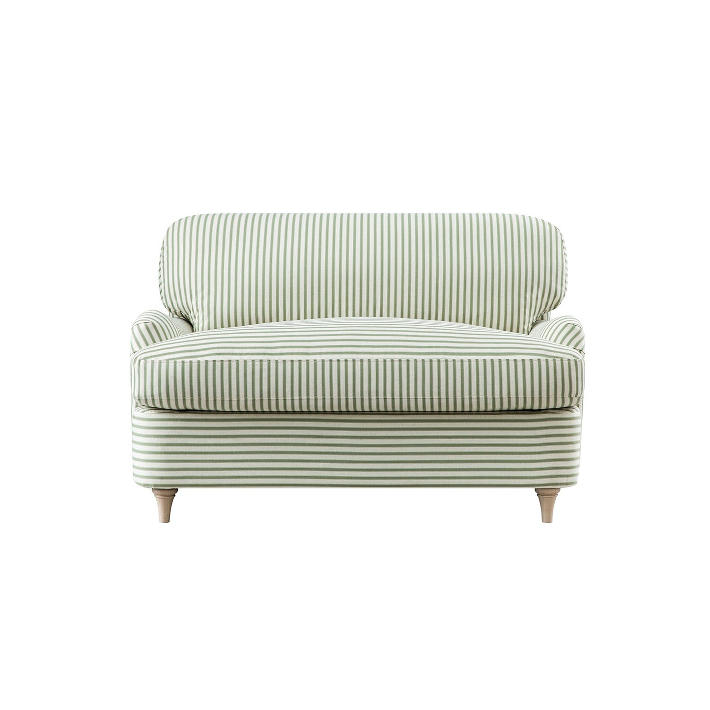 Daphnis Green Striped Linen Blend Fabric Sofa Bed, Loveseat