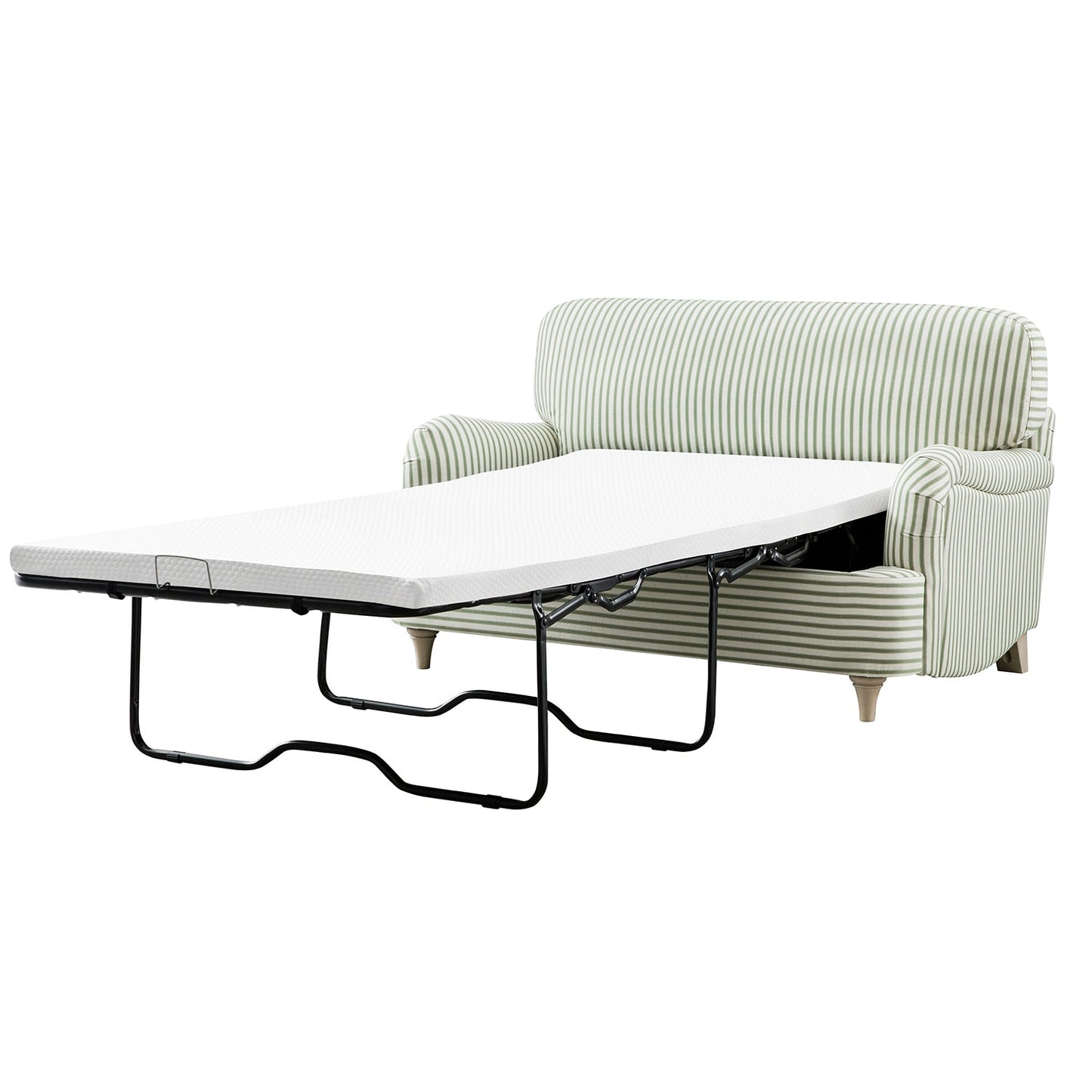 Daphnis Green Striped Linen Blend Fabric Sofa Bed, Loveseat