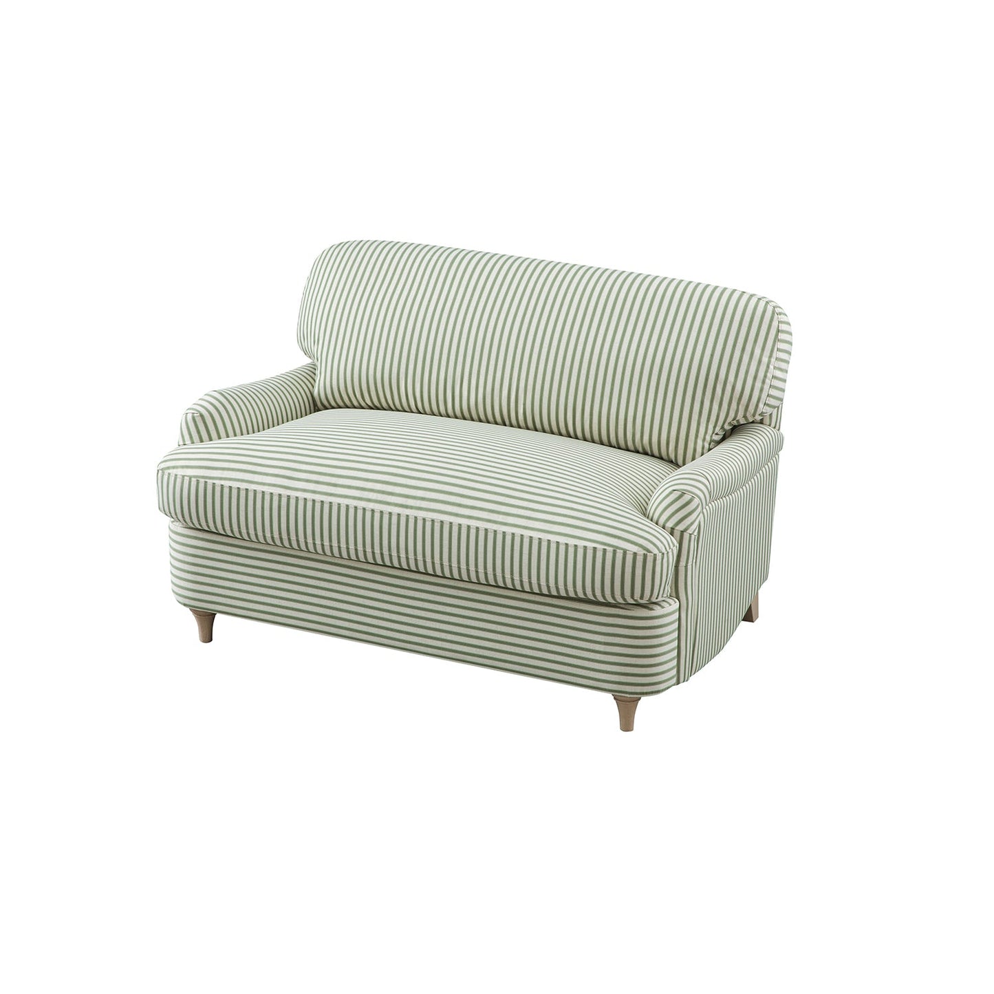 Daphnis Green Striped Linen Blend Fabric Sofa Bed, Loveseat