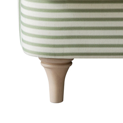 Daphnis Green Striped Linen Blend Fabric Sofa Bed, Loveseat