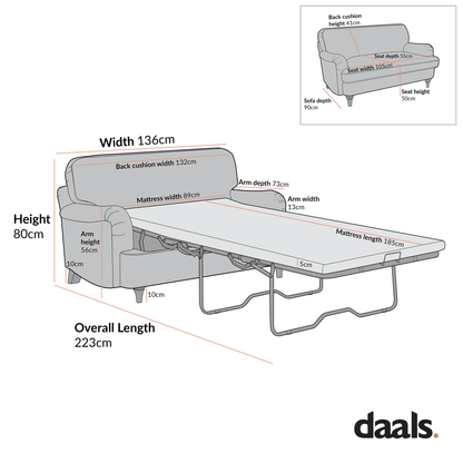 Daphnis Fern Green Velvet Sofa Bed, Loveseat