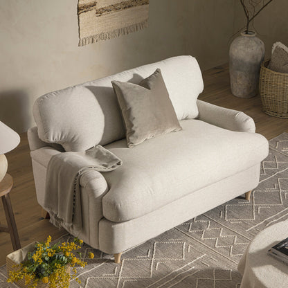 Daphnis Oatmeal Fabric Sofa Bed, Loveseat