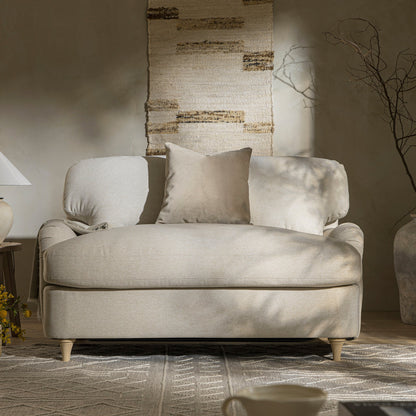 Daphnis Oatmeal Fabric Sofa Bed, Loveseat