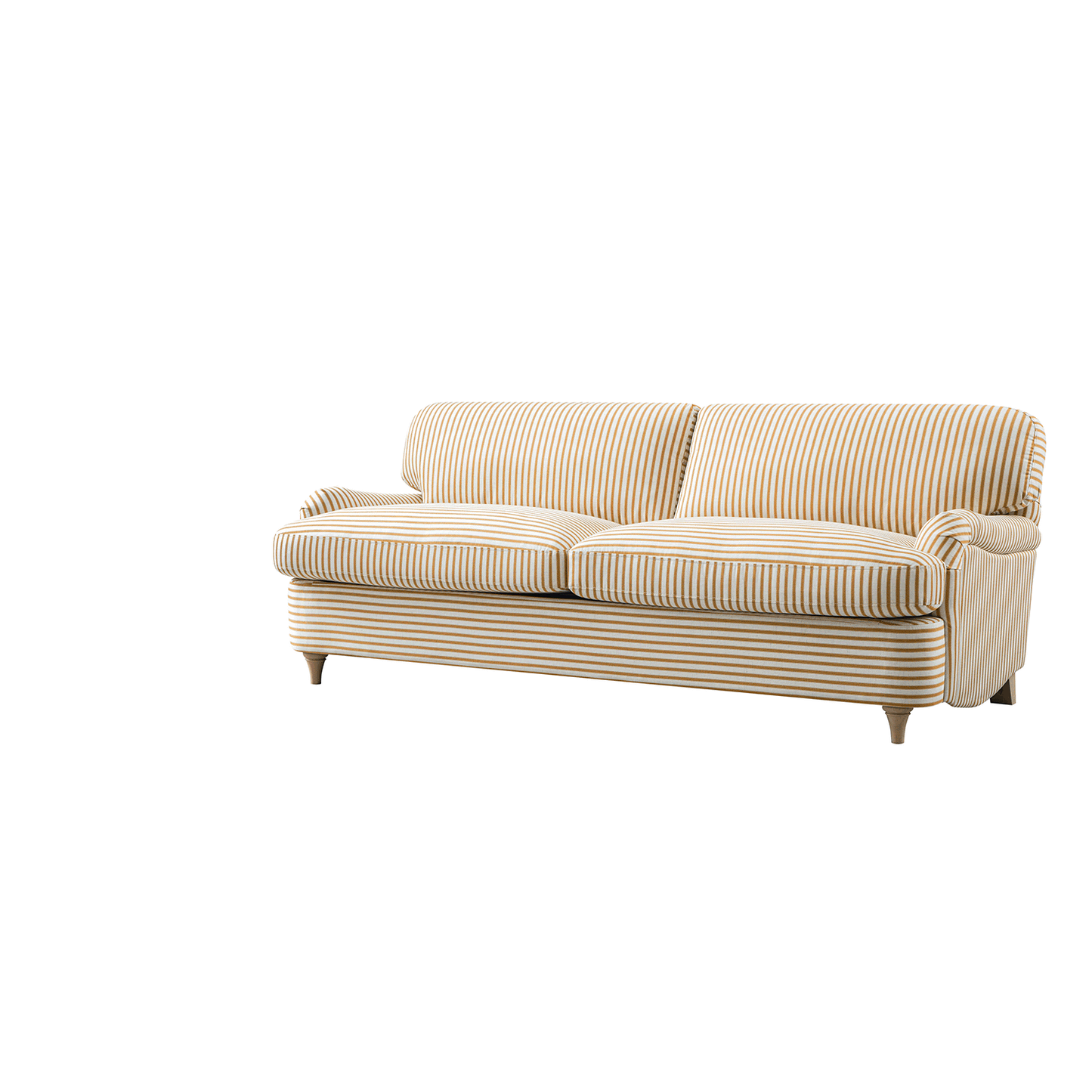 Daphnis Ochre Striped Linen Blend Sofa Bed, Large 3-Seater