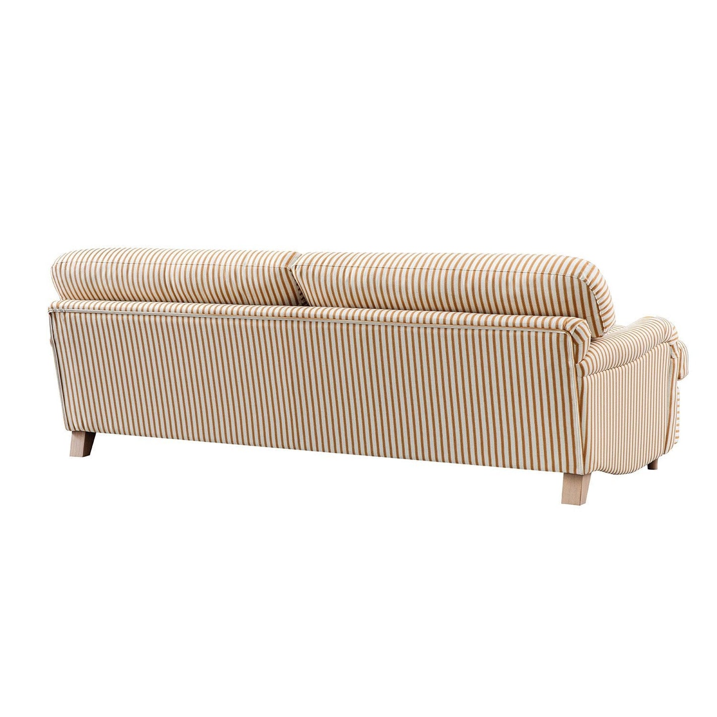 Daphnis Ochre Striped Linen Blend Sofa Bed, Large 3-Seater