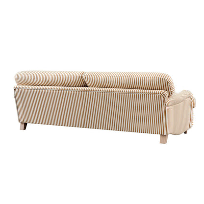 Daphnis Ochre Striped Linen Blend Sofa Bed, Large 3-Seater