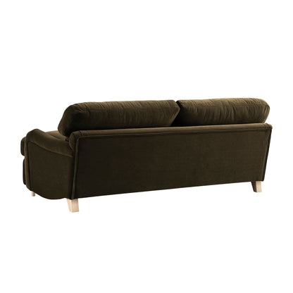 Daphnis Seaweed Velvet Sofa Bed, Large 3-Seater