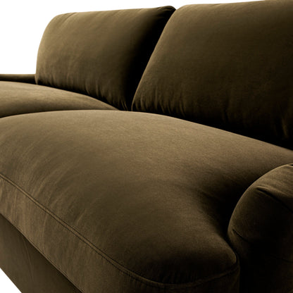 Daphnis Seaweed Velvet Sofa Bed, Large 3-Seater