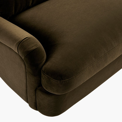 Daphnis Seaweed Velvet Sofa Bed, Large 3-Seater