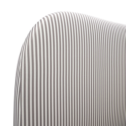 Egerie Curved Headboard Light Taupe Striped Fabric Ottoman Storage Bed