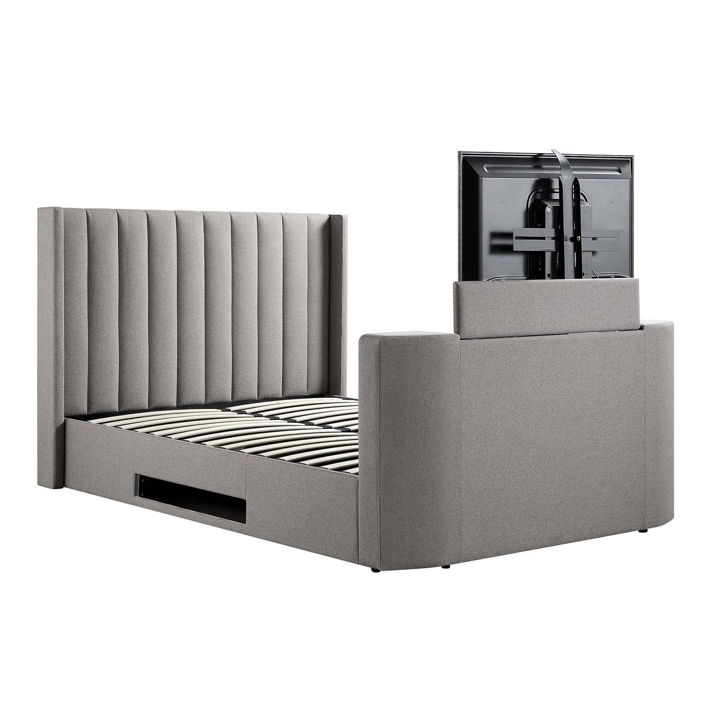 Wilton Grey Fabric Ottoman TV Bed