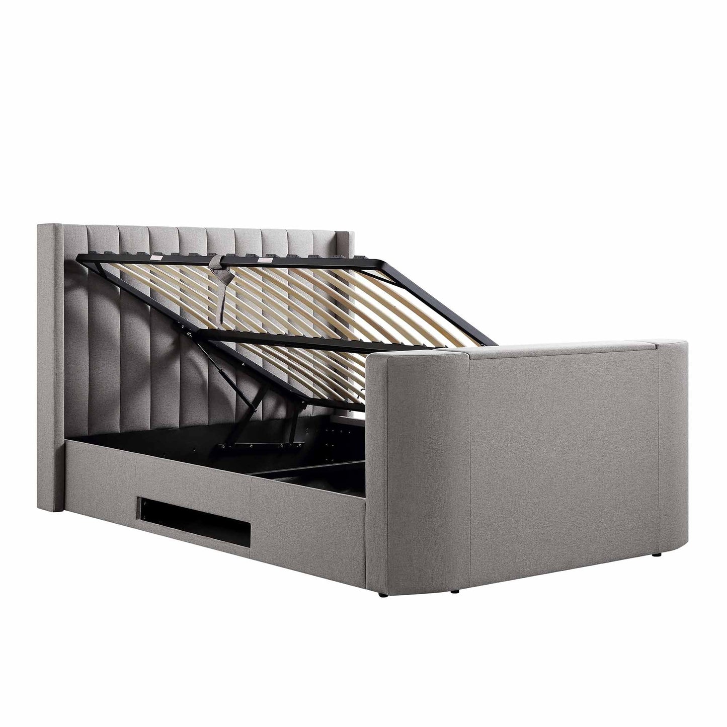 Wilton Grey Fabric Ottoman TV Bed