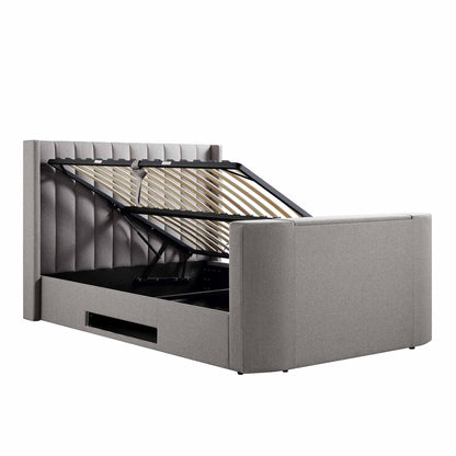 Wilton Grey Fabric Ottoman TV Bed