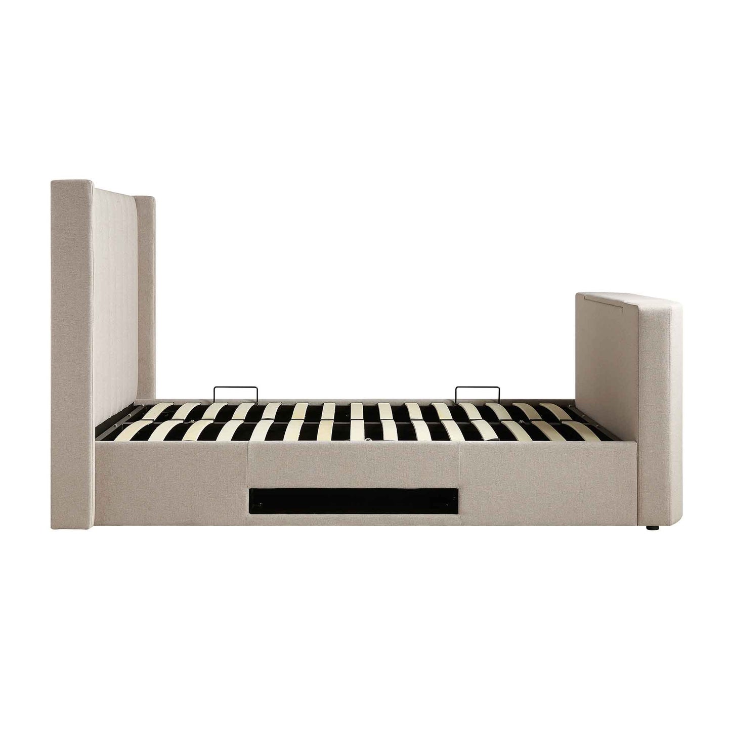 Wilton Warm Stone Fabric Ottoman TV Bed