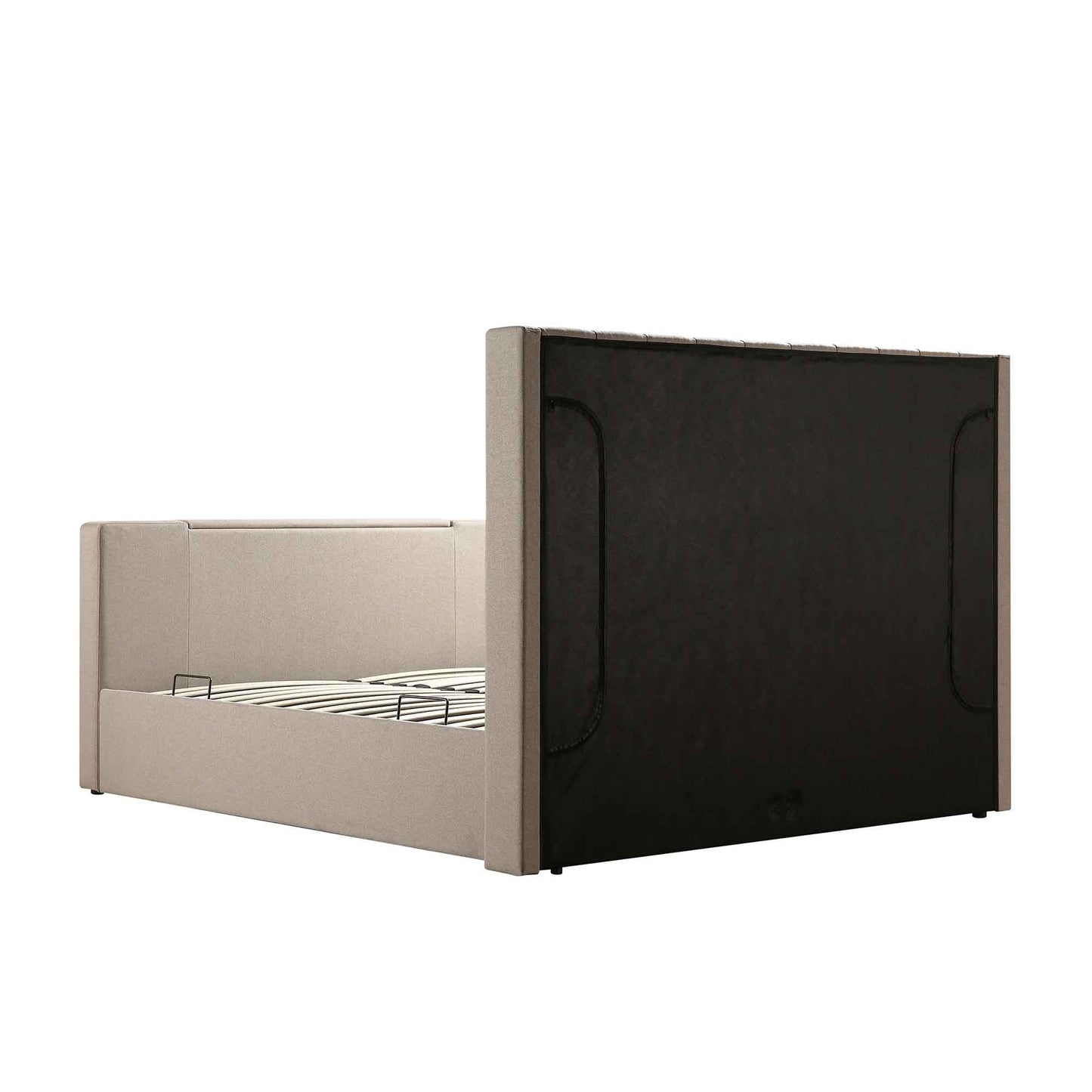 Wilton Warm Stone Fabric Ottoman TV Bed