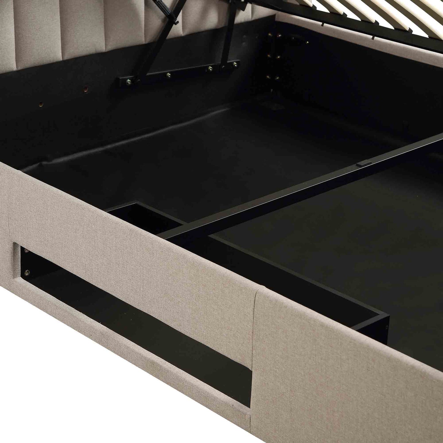 Wilton Warm Stone Fabric Ottoman TV Bed