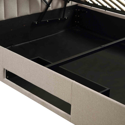 Wilton Warm Stone Fabric Ottoman TV Bed