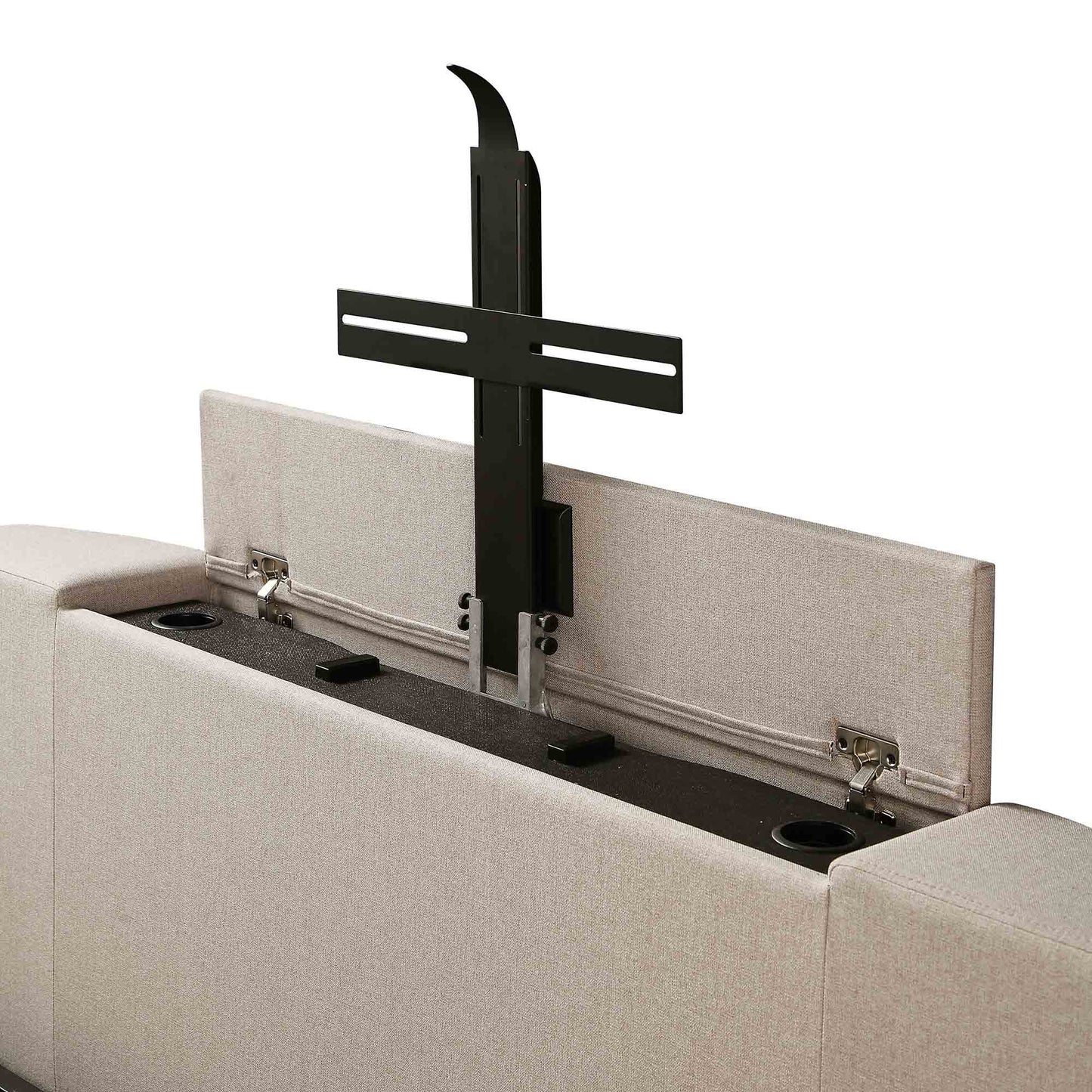 Wilton Warm Stone Fabric Ottoman TV Bed