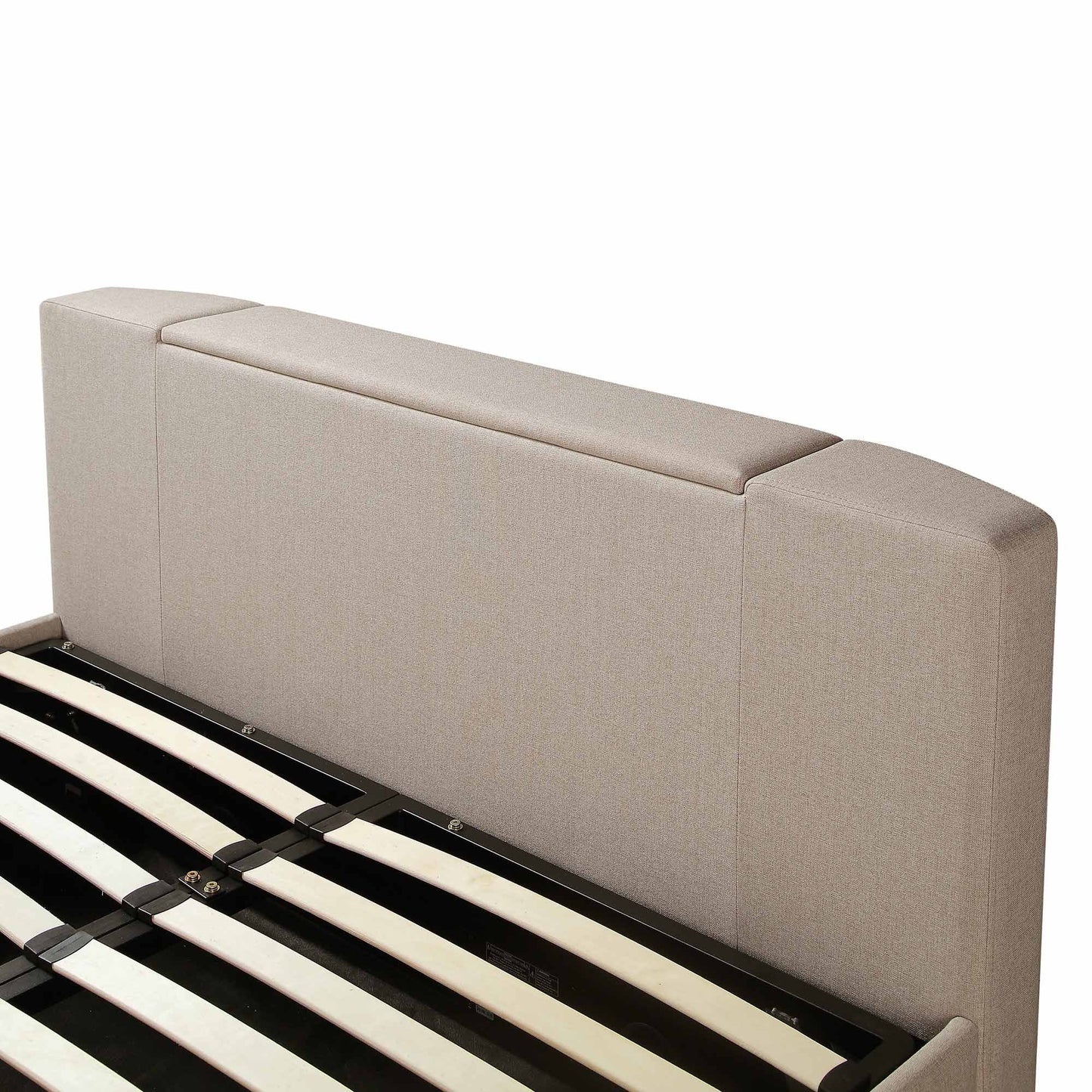 Wilton Warm Stone Fabric Ottoman TV Bed