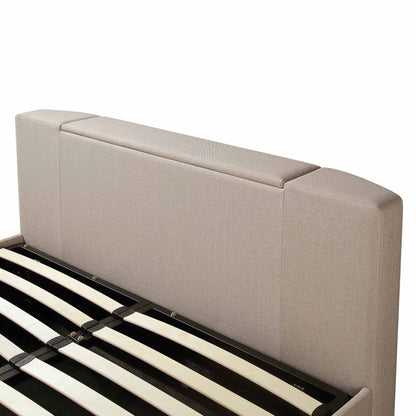 Wilton Warm Stone Fabric Ottoman TV Bed