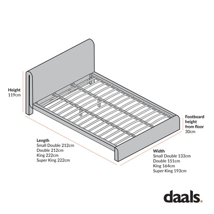 Hampstead Ecru Boucle Curved Bed