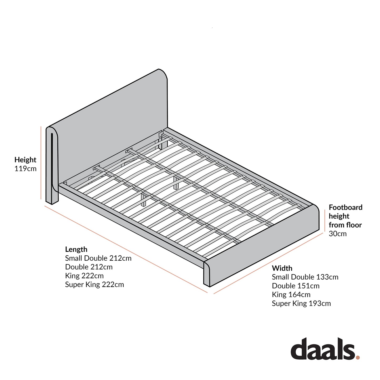 Hampstead Taupe Boucle Curved Bed