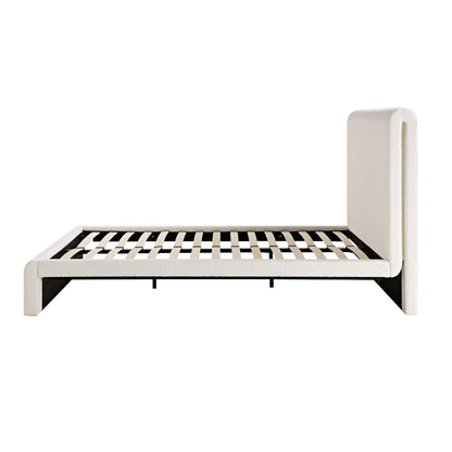 Hampstead Ecru Boucle Curved Bed