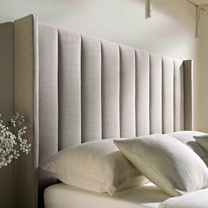 Wilton Warm Stone Fabric Ottoman Storage Bed