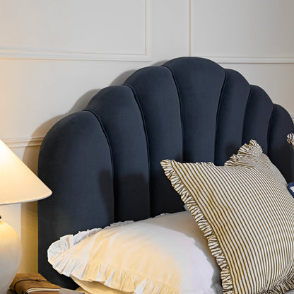 Hana Ottoman Storage Bed, Aegean Blue Velvet