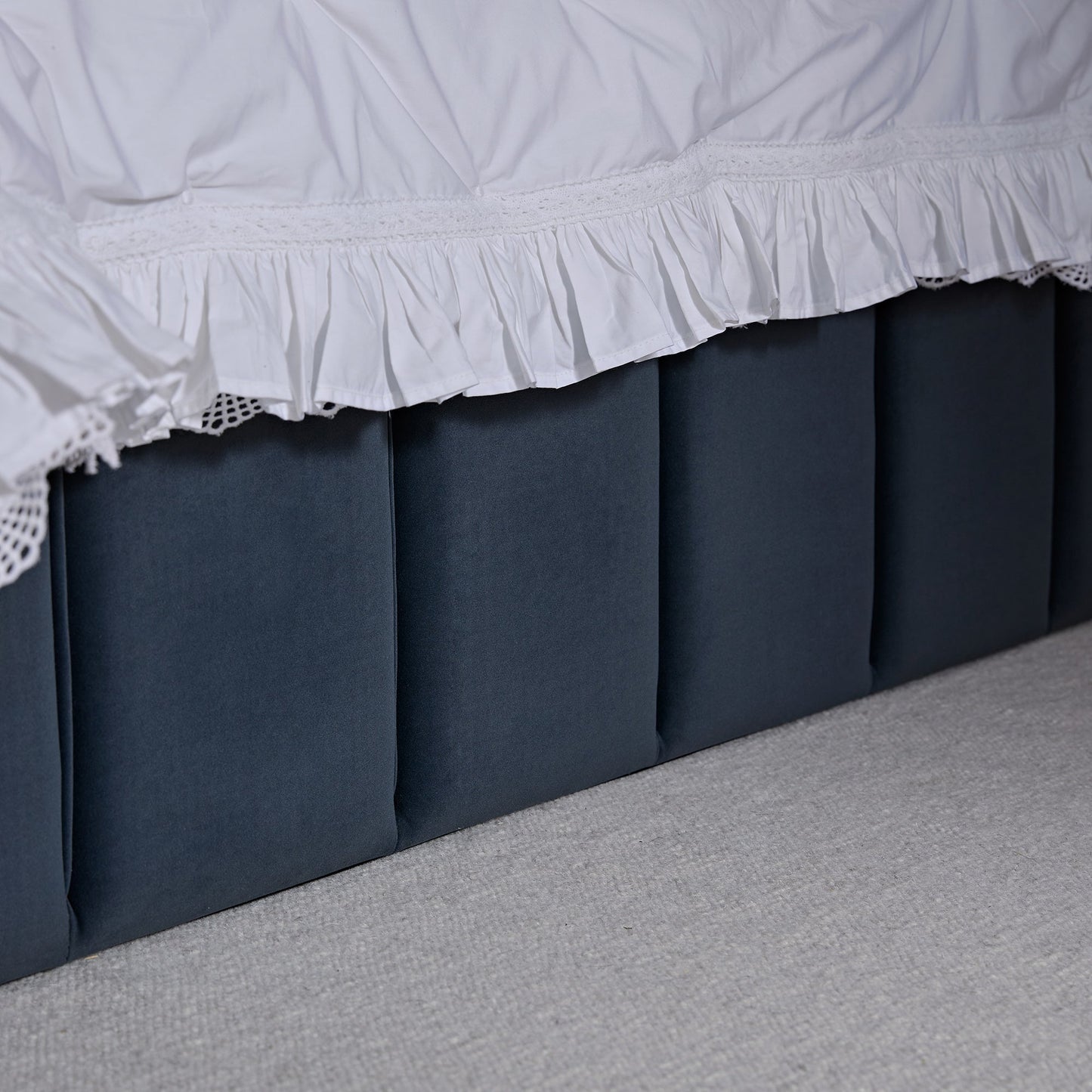 Hana Ottoman Storage Bed, Aegean Blue Velvet