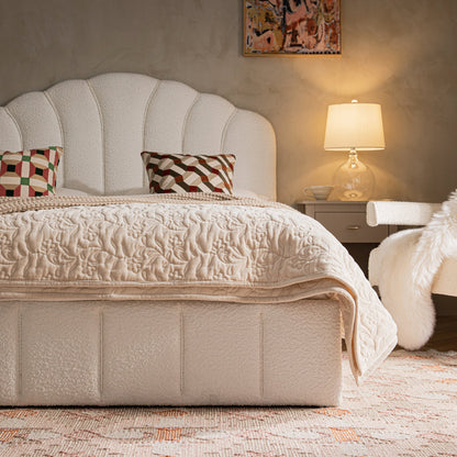 Hana Ottoman Storage Bed, Ecru Boucle