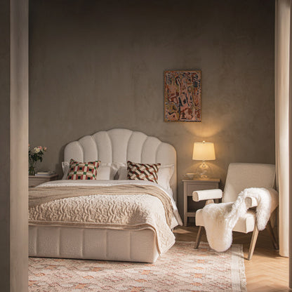 Hana Ottoman Storage Bed, Ecru Boucle