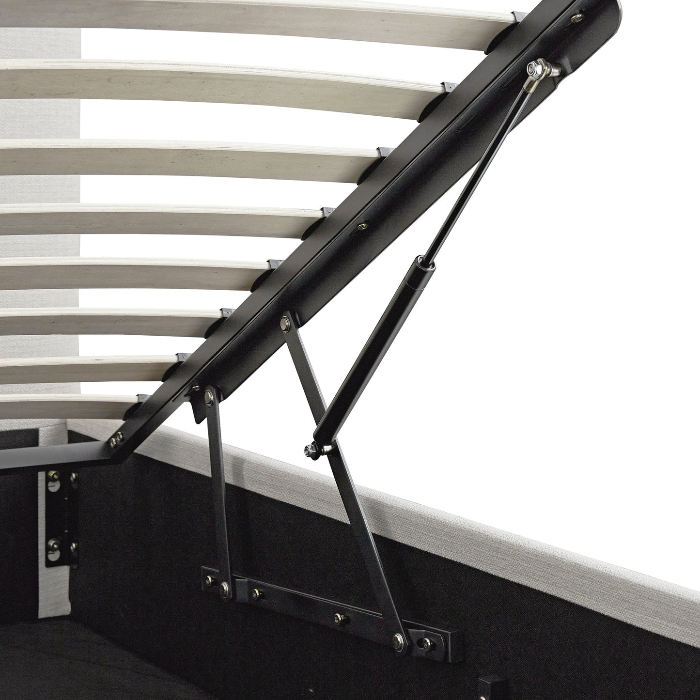 Hana Ottoman Storage Bed, Ivory Weave Fabric