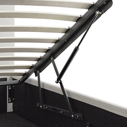 Hana Ottoman Storage Bed, Ivory Weave Fabric