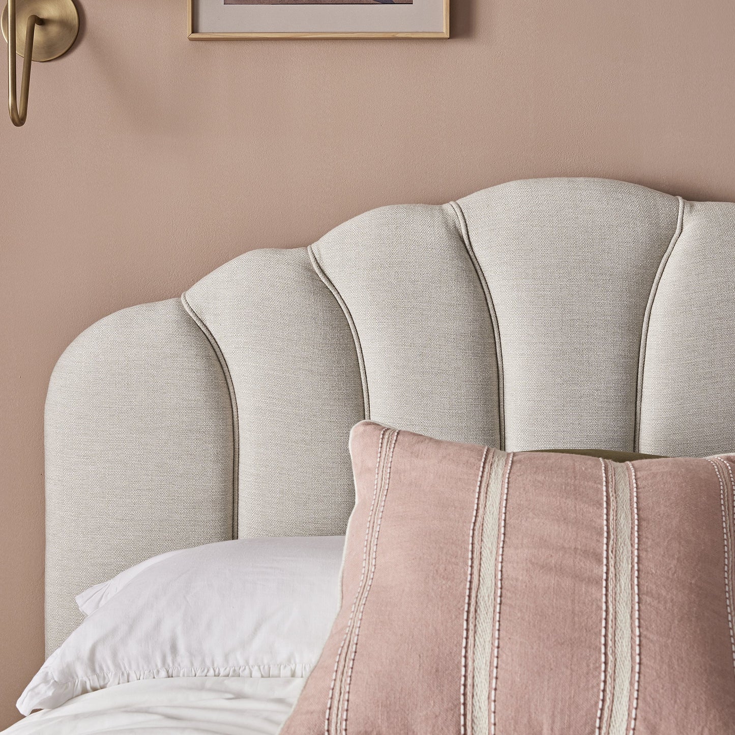 Hana Ottoman Storage Bed, Ivory Weave Fabric