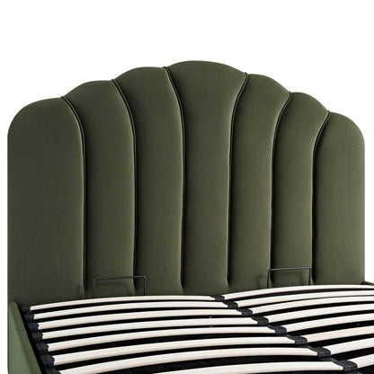 Hana Ottoman Storage Bed, Moss Green Velvet
