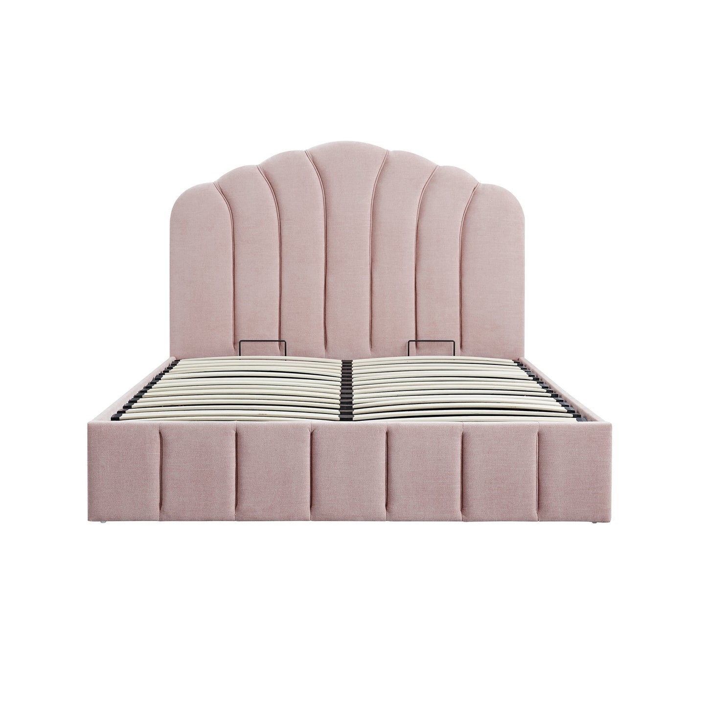 Hana Ottoman Storage Bed, Petal Pink Chenille