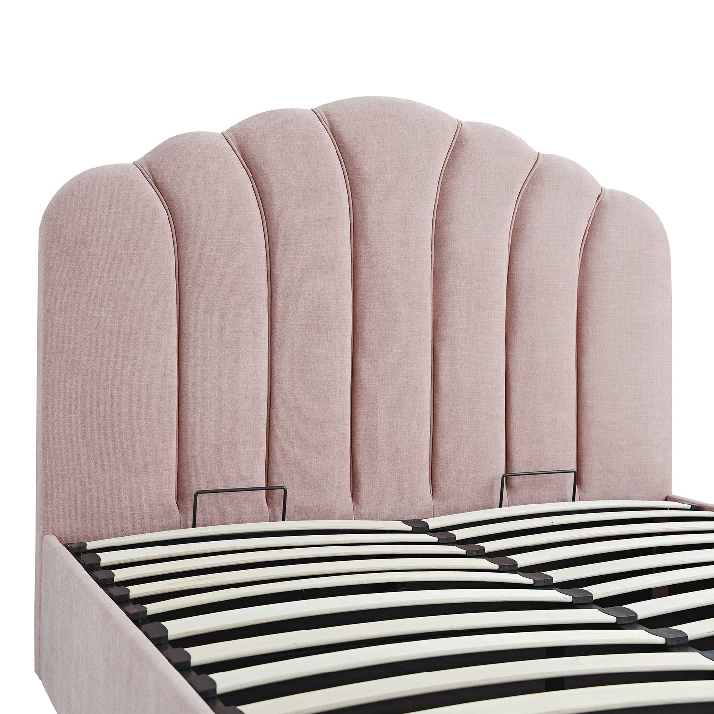Hana Ottoman Storage Bed, Petal Pink Chenille