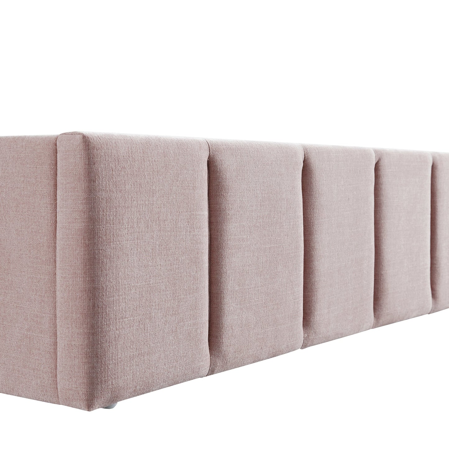 Hana Ottoman Storage Bed, Petal Pink Chenille