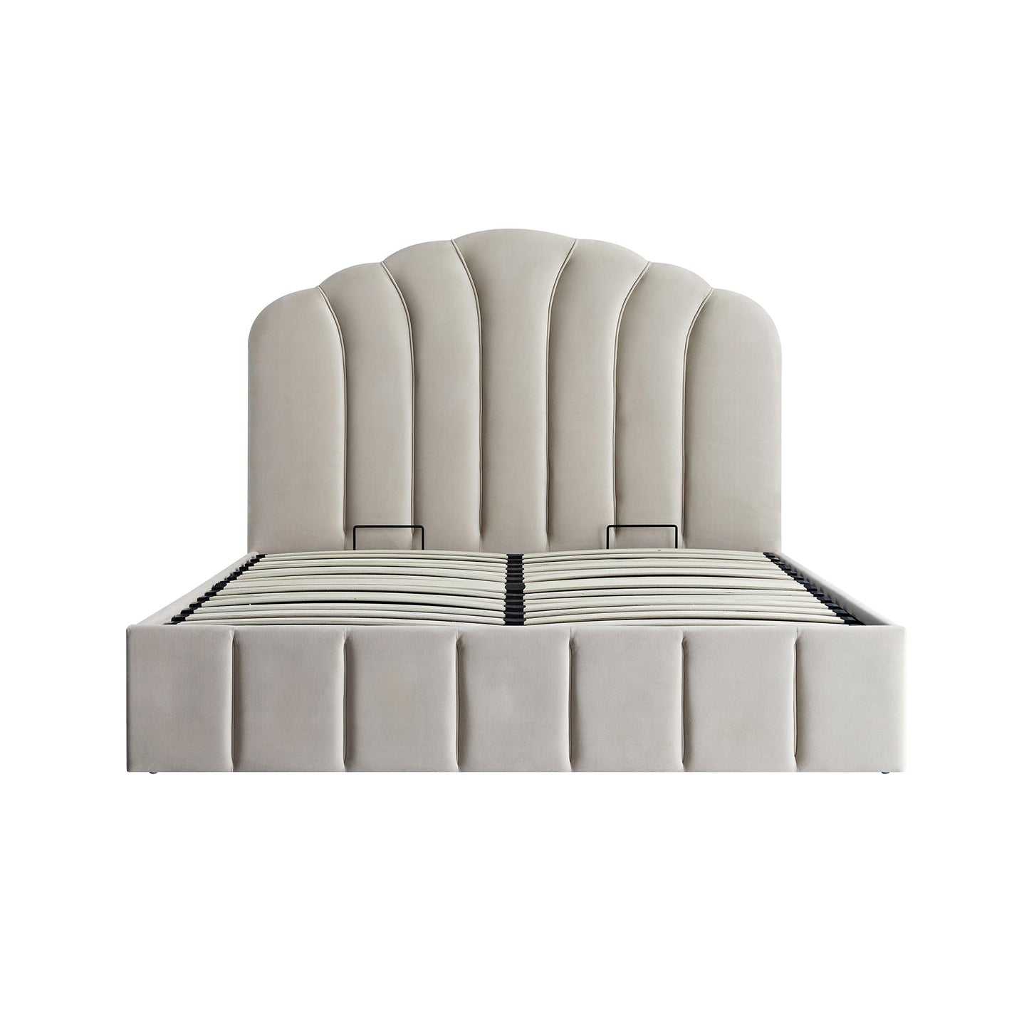 Hana Ottoman Storage Bed, Warm Stone Velvet