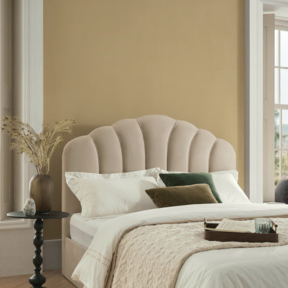 Hana Ottoman Storage Bed, Warm Stone Velvet