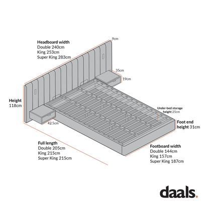 Tremezzo Oversized Ottoman Storage Bed, Taupe Velvet