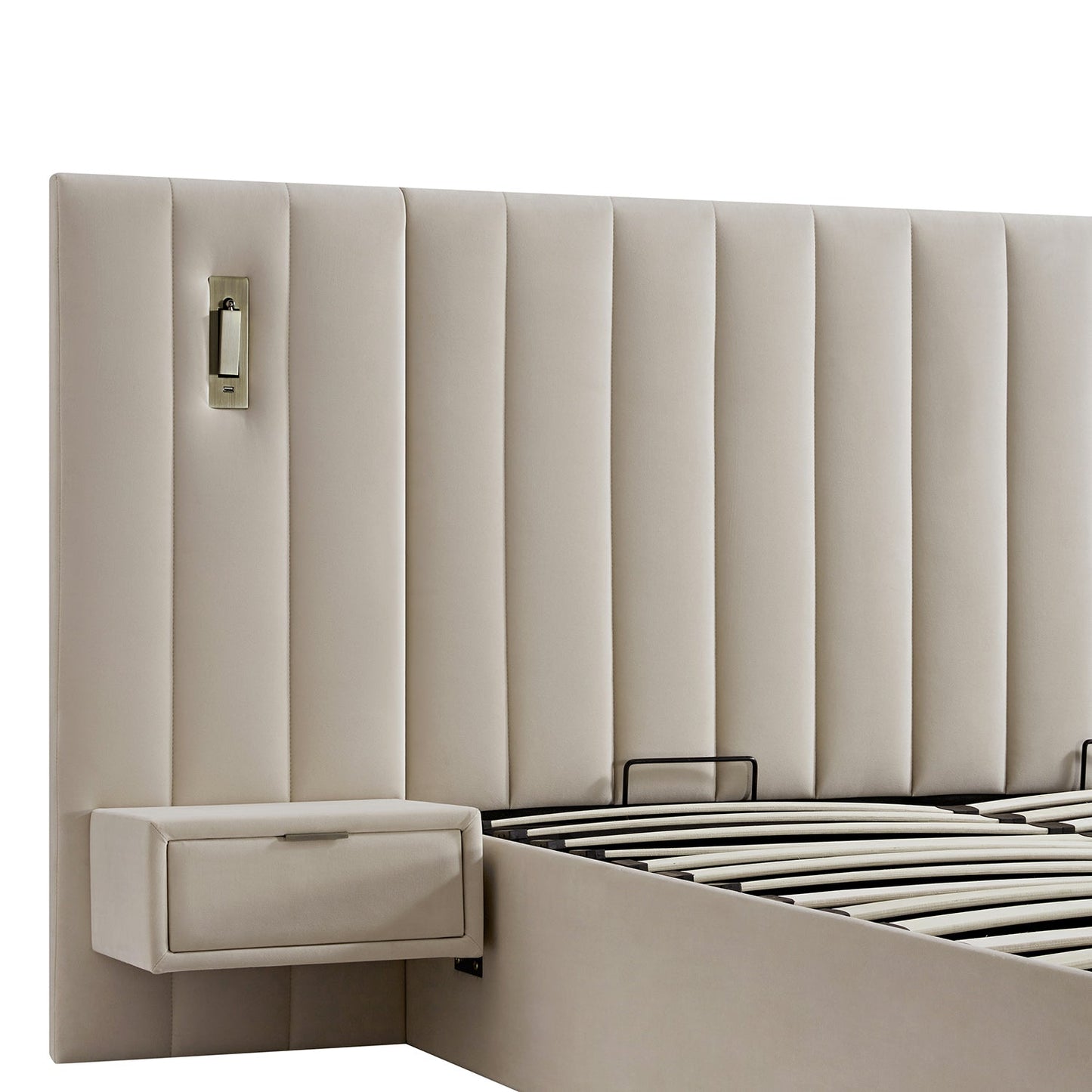 Tremezzo Oversized Ottoman Storage Bed, Champagne Velvet