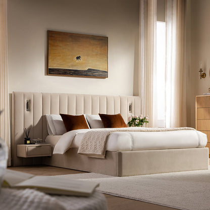 Tremezzo Oversized Ottoman Storage Bed, Champagne Velvet