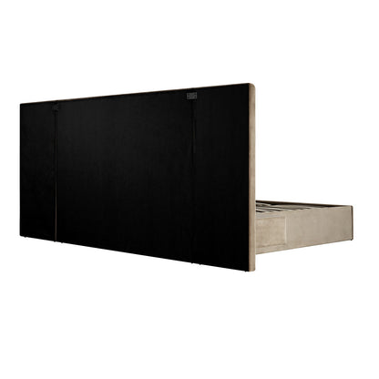Tremezzo Oversized Ottoman Storage Bed, Taupe Velvet