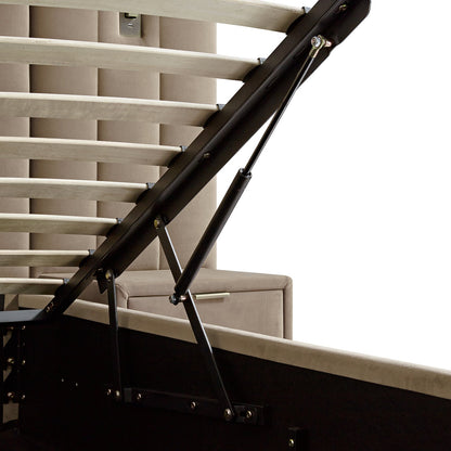 Tremezzo Oversized Ottoman Storage Bed, Taupe Velvet